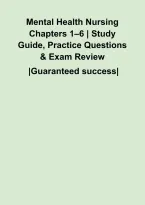 Mental Health Nursing Chapters 1&ndash;6 &vert; Study Guide&comma; Practice Questions & Exam Review&NewLine;&NewLine;