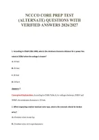 Nccco Core Prep Test&NewLine;&lpar;Alternate&rpar; Questions With&NewLine;Verified Answers 2026&sol;2027