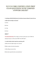 Nccco Core Certification Prep&NewLine;Exam Questions With Verified&NewLine;Answers 2026&sol;2027