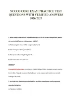 Nccco Core Exam Practice Test&NewLine;Questions With Verified Answers&NewLine;2026&sol;2027