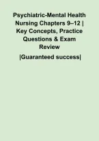 Psychiatric-Mental Health Nursing Chapters 9&ndash;12 &vert; Key Concepts&comma; Practice Questions & Exam Review