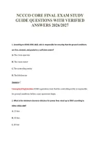 Nccco Core Final Exam Study&NewLine;Guide Questions With Verified&NewLine;Answers 2026&sol;2027