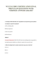 Nccco Core Certification Final&NewLine;Prep Exam Questions With&NewLine;Verified Answers 2026&sol;2027