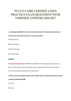 Nccco Core Certification&NewLine;Practice Exam Questions With&NewLine;Verified Answers 2026&sol;2027