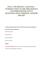 Ifsta 7Th Edition&colon; Chapter 1 -&NewLine;Introduction To The Fire Service&NewLine;And Firefighter Safety&NewLine;Questions With Verified Answers&NewLine;2026&sol;2027