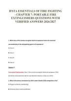 Ifsta Essentials Of Fire Fighting&NewLine;- Chapter 7&colon; Portable Fire&NewLine;Extinguishers Questions With&NewLine;Verified Answers 2026&sol;2027