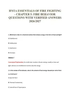 Ifsta Essentials Of Fire Fighting&NewLine;- Chapter 5&colon; Fire Behavior&NewLine;Questions With Verified Answers&NewLine;2026&sol;2027