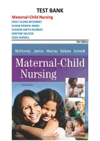 Test Bank for Maternal-Child Nursing&comma; 5th Edition by McKinney&comma; James&comma; Murray&comma; Nelson & Ashwill &vert; Complete Questions & Answers