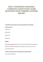 Ifsta 7Th Edition Chapter 2&NewLine;Communications Study Guide&NewLine;Questions With Verified Answers&NewLine;2026&sol;2027