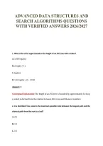 Advanced Data Structures And&NewLine;Search Algorithms Questions&NewLine;With Verified Answers 2026&sol;2027