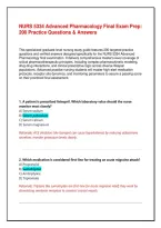 NURS 5334 Advanced Pharmacology Final Exam Prep&colon;  Practice Questions & Answers
