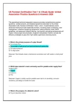 UA Foreman Certification Test 1 & 2 Study Guide&colon; United Association Practice Questions & Answers