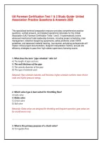 UA Foreman Certification Test 1 & 2 Study Guide&colon; United Association Practice Questions & Answers