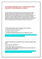 UA Foreman Certification Test 1 & 2 Study Guide&colon; United Association Practice Questions & Answers