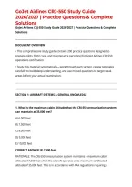 GoJet Airlines CRJ-550 Study Guide 2026&sol;2027 &vert; Practice Questions & Complete Solutions