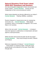 Natural Disasters Final Exm Latest 2026-2027 Questions and Answers