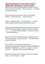 Natural Disasters Final Exam Latest 2026-2027 Questions and Answers&period;