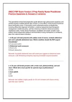 ANCC FNP Exam Version 2 Prep&colon;  Family Nurse Practitioner Practice Questions & Answers
