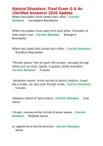 Natural Disasters Final Exam Q & As &lpar;Verified Answers&rpar; 2026 Update