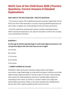 NACE Care of the Child Exam 2026 &vert; Practice Questions&comma; Correct Answers & Detailed Explanations