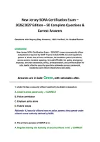 New Jersey SORA Certification Exam &ndash; 2026&sol;2027 Edition &ndash; 50 Complete Questions & Correct Answers 