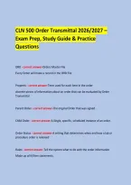 CLN 500 Order Transmittal Exam &NewLine;2026&sol;2027 &ndash; Practice Questions & Complete Review &NewLine;