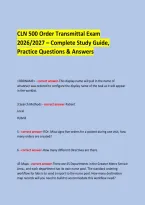  &NewLine;CLN 500 Order Transmittal Exam &NewLine;2026&sol;2027 &ndash; Complete Study Guide&comma; Practice Questions & Answers &NewLine;  &NewLine; &NewLine;