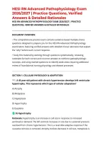 HESI RN Advanced Pathophysiology Exam 2026&sol;2027 &vert; Practice Questions&comma; Verified Answers & Detailed Rationales