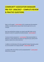 Community Association Manager &NewLine;Pre-Test  2026&sol;2027 &ndash; Complete Review & Practice Questions &NewLine;