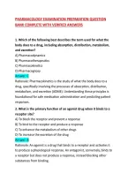 Pharmacology Examination Preparation Question Bank Complete With Verified Answers