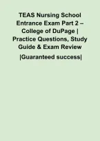 TEAS Nursing School Entrance Exam Part 2 &ndash; College of DuPage &vert; Practice Questions&comma; Study Guide & Exam Review