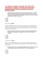 Cpc Medical Coding Exam 2026&ndash;2027 &ndash; Practice &NewLine;Questions & Correct Answers With Detailed &NewLine;Rationales &vert; Cpt&comma; Icd-10-Cm & Hcpcs &vert; Instant &NewLine;Download Pdf