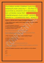 California Alarm Company Qualified Manager Exam 2026&sol;2027 &vert; 250 Practice Questions & Answers With Rationales &vert; Bsis Licensing Exam Prep &vert; Comprehensive Study Guide  Already Graded A&plus;  Guaranteed Pass &vert; Newest&excl;&excl;