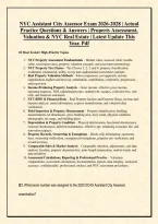 NYC Assistant City Assessor Exam 2026-2028 &vert; Actual &NewLine;Practice Questions & Answers &vert; Property Assessment&comma; &NewLine;Valuation & NYC Real Estate &vert; Latest Update This &NewLine;Year&period; Pdf 