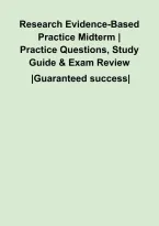 Research Evidence-Based Practice Midterm &vert; Practice Questions&comma; Study Guide & Exam Review