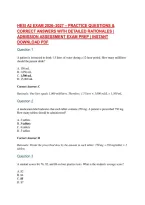 Hesi A2 Exam 2026&ndash;2027 &ndash; Practice Questions & &NewLine;Correct Answers With Detailed Rationales &vert; &NewLine;Admission Assessment Exam Prep &vert; Instant &NewLine;Download Pdf