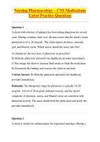 Nursing Pharmacology &ndash; CNS Medications Latest Practice Questions