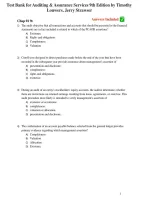 Test Bank for Auditing & Assurance Services&comma; 9th Edition by Timothy J&period; Louwers&comma; Penelope Bagley&comma; Allen Blay&comma; Jerry R&period; Strawser & Jay C&period; Thibodeau &vert; Questions and Answers &vert; Chapters 1&ndash;12 & Modules A&ndash;I
