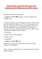 Pharmacology Final Test Bank Latest 107 Questions and Verified Answers 100&percnt; Correct 