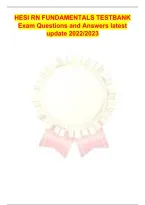 HESI RN Fundamentals Test Bank Exam Questions and Answers Latest Update 2023
