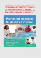 Test Bank for Pharmacotherapeutics for Advanced Practice&colon; A Practical Approach 5th Edition &vert; Virginia Poole Arcangelo&comma; Andrew M&period; Peterson&comma; Veronica Wilbur & Tep M&period; Kang &vert; ISBN 9781975160593 &vert; Chapters 1-56 &vert; Complete Questions and Answers