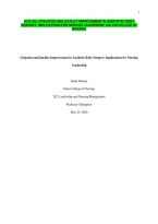 Nur 282 &vert;Litigation And Quality Improvement In Aesthetic Body Surgery&colon; Implications For Nursing Leadership&vert; Galen College Of Nursing