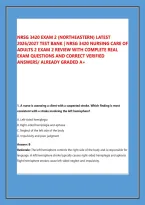 Nrsg 3420 Exam 2 &lpar;Northeastern&rpar; Latest &NewLine;2026&sol;2027 Test Bank &vert; Nrsg 3420 Nursing Care Of &NewLine;Adults 2 Exam 2 Review With Complete Real &NewLine;Exam Questions And Correct Verified &NewLine;Answers&sol; Already Graded A&plus;