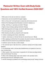 Manicurist Written Exam 2026&sol;2027&colon; Study Guide Questions&comma; Answers & Detailed Rationales &vert; Nail Technician Exam Prep