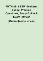 PHTH 8113 EBP I Midterm Exam &vert; Practice Questions&comma; Study Guide & Exam Review
