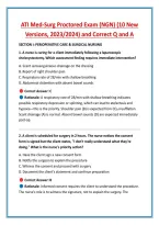 ATI Med-Surg Proctored Exam &lpar;NGN&rpar; &lpar;10 New &NewLine;Versions&comma; 2023&sol;2024&rpar; and Correct Q and A 