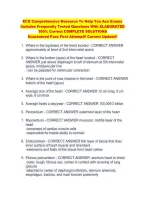 ECG Comprehensive Resource To Help You Ace Exams &NewLine;Includes Frequently Tested Questions With ELABORATED &NewLine;100&percnt; Correct COMPLETE SOLUTIONS &NewLine;Guaranteed Pass First Attempt&excl;&excl; Current Update&excl;&excl; 
