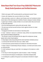 State Board Nail Tech Exam Prep 2026&sol;2027&colon; Manicurist Study Guide Questions&comma; Answers & Detailed Rationales