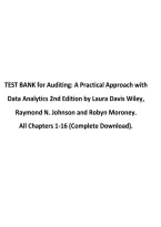 Test Bank for Auditing&colon; A Practical Approach with Data Analytics&comma; 2nd Edition by Raymond N&period; Johnson&comma; Laura D&period; Wiley&comma; Robyn Moroney&comma; Fiona Campbell & Jane Hamilton &vert; Questions and Answers &vert; Chapters 1&ndash;16