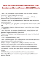 Package deal for Manicurist Written Exam 2026&sol;2027&colon; Study Guide Questions&comma; Answers & Detailed Rationales &vert; Nail Technician Exam Prep